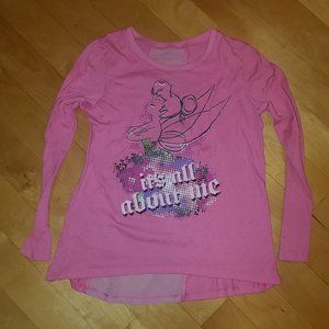 Disneyland Tinkerbell "its all about me" Hi Lo Shirt - Hot Pink Girls Large